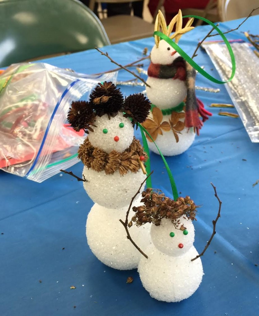 DYI Snowmen made at the Make It & Take It event held in early December